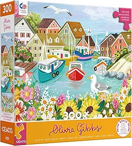 Ceaco - Olivia Gibbs - Sea Town Harbor - 300 Piece Jigsaw Puzzle | Amazon (US)
