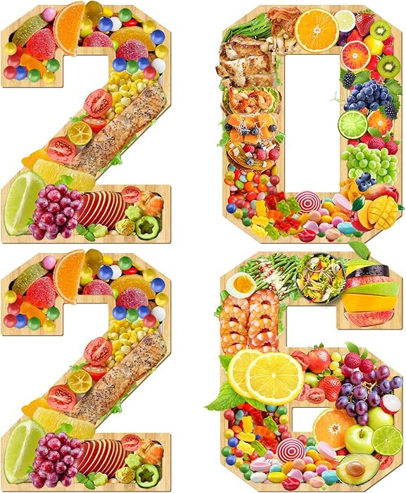 4pcs Wooden 2026 New Years Eve Party Supplies Charcuterie Numbers Fillable Decorations, New Years... | Amazon (US)
