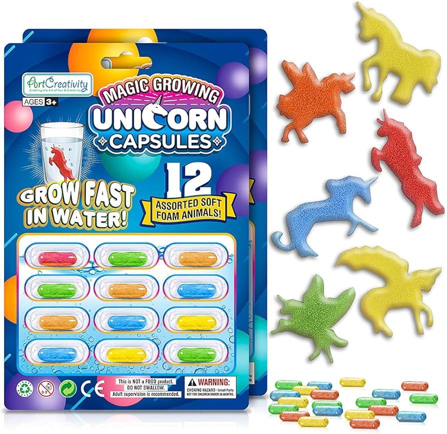 ArtCreativity Magic Growing Unicorn Capsules - Grow in Water - 2 Packs with 12 Expanding Animals ... | Amazon (US)