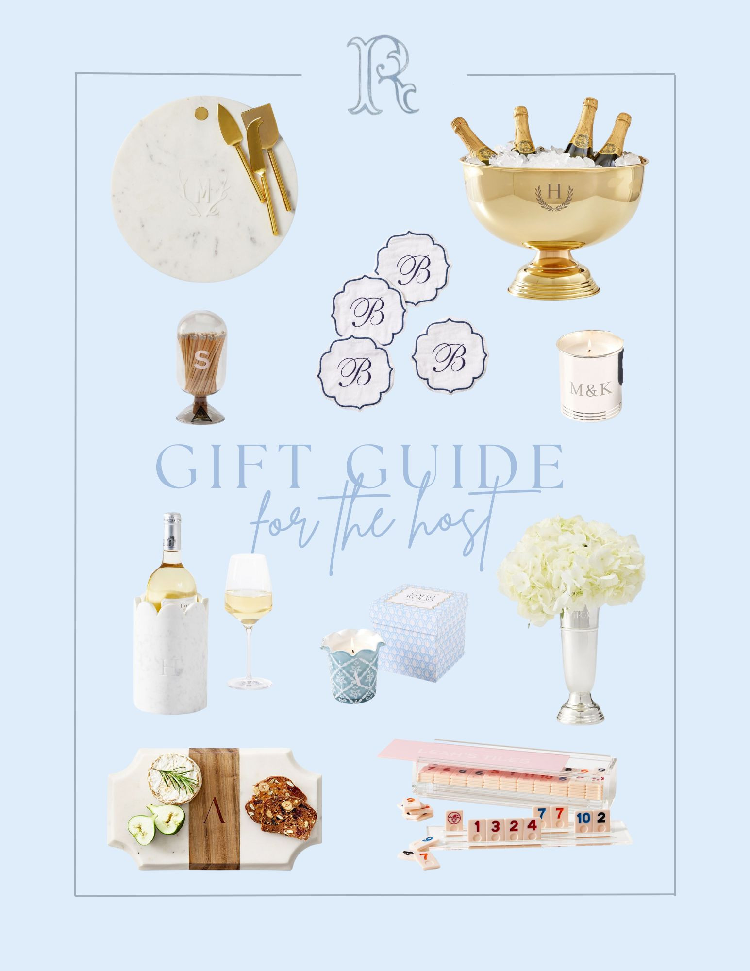 Gift Guide: For the Host 

Host gifts | personalized gift | hosting gifts | mark and graham | gift ideas | cheese board | ice bucket | grand millennial gift | 

#LTKHoliday #LTKSeasonal #LTKGiftGuide