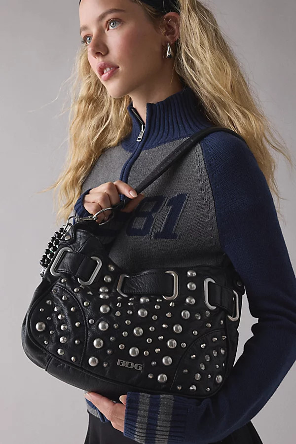 BDG Sonny Studded Hobo Bag in Black, Women's at Urban Outfitters | Urban Outfitters (US and RoW)