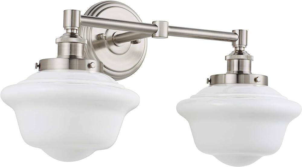 Linea di Liara Lavagna Farmhouse Brushed Nickel Bathroom Light Fixtures Over Mirror 2-Light Bathr... | Amazon (US)