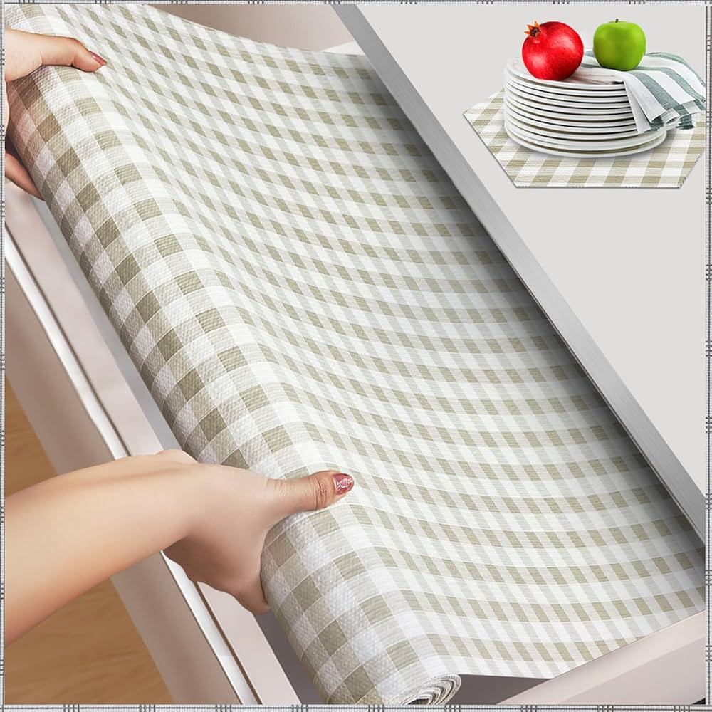 Beautysaid Shelf and Drawer Liner for Kitchen Cabinet, Non Adhesive Non Slip Shelf Paper Waterpro... | Amazon (US)