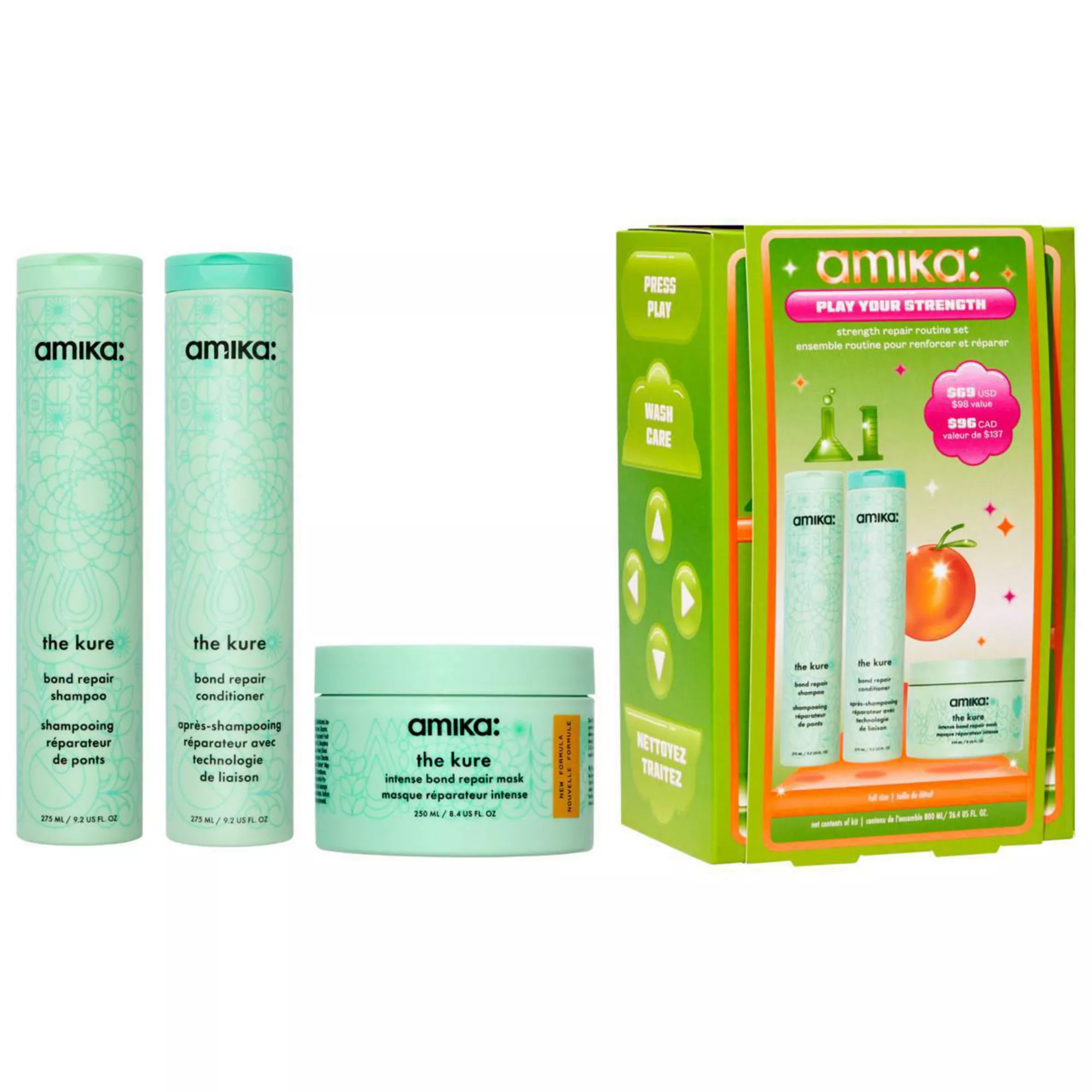 amika Play Your Strength Hair Repair Routine Set | Kohl's