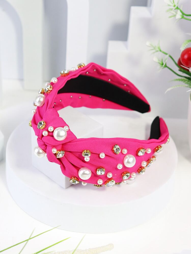 Rhinestone & Faux Pearl Decor Headband | SHEIN