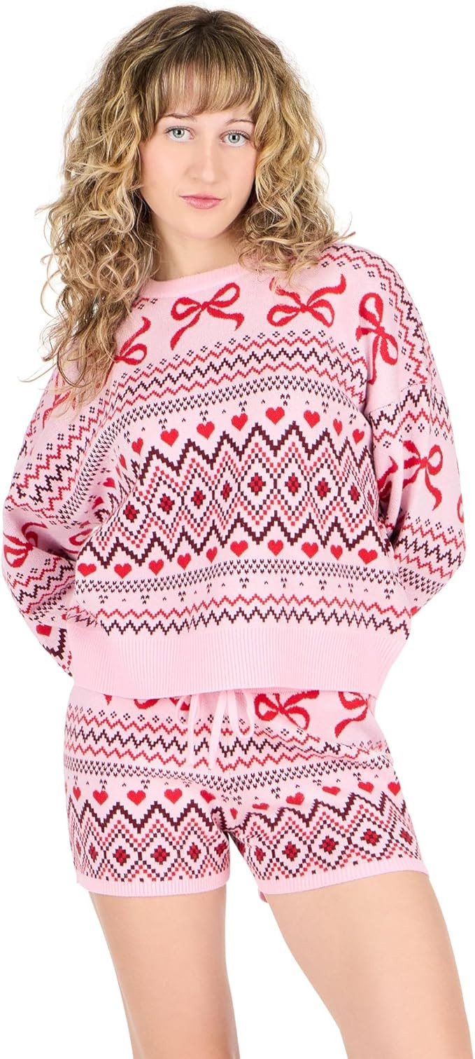 Forever 21 womens Cropped Intarsia Sweater With Matching Short With Fairisle | Amazon (US)