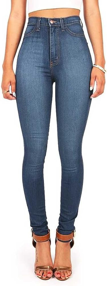 Women's Classic High Waist Denim Skinny Jeans | Amazon (US)