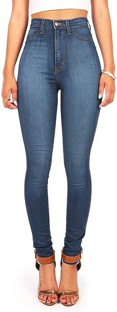 Womens Juniors Classic High Waist Denim Skinny Jeans | Amazon (US)