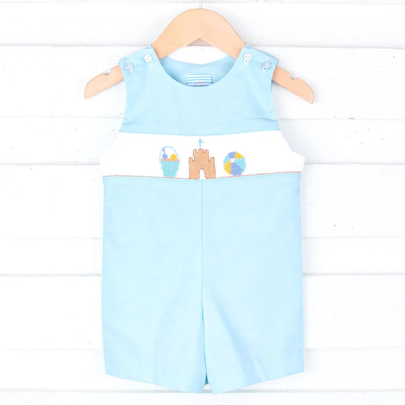 Beach Baby Mint Smocked Jon Jon | Classic Whimsy