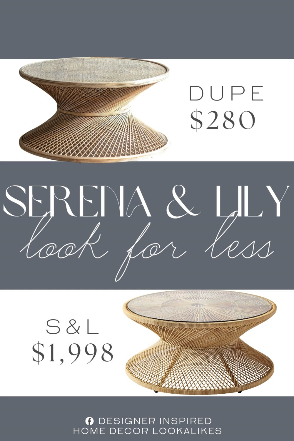 Inspired by Serena & Lily Coffee Table. Coastal Rattan Coffee Table. Boho Woven Coffee Table. Round Wicker Center Table. Round Wicker Coffee Table. Farmhouse Round Table. Modern Rustic Table. Transitional Living Room Table. 

Home more affordable option find copy cat similar look for less budget friendly affordable cheap cheaper beautiful pretty. Clearance sale coupon code discount code promo code luxury lookalike look a like Inspo inspiration inspired by idea ideas Love like these? I share multiple every day in my FB group.
#serenaandlilyinspired #coffeetable #livingroomtable #centertable #modernfarmhouse #rattantable #furniturefinds #livingroominspo 

 #LTKHome