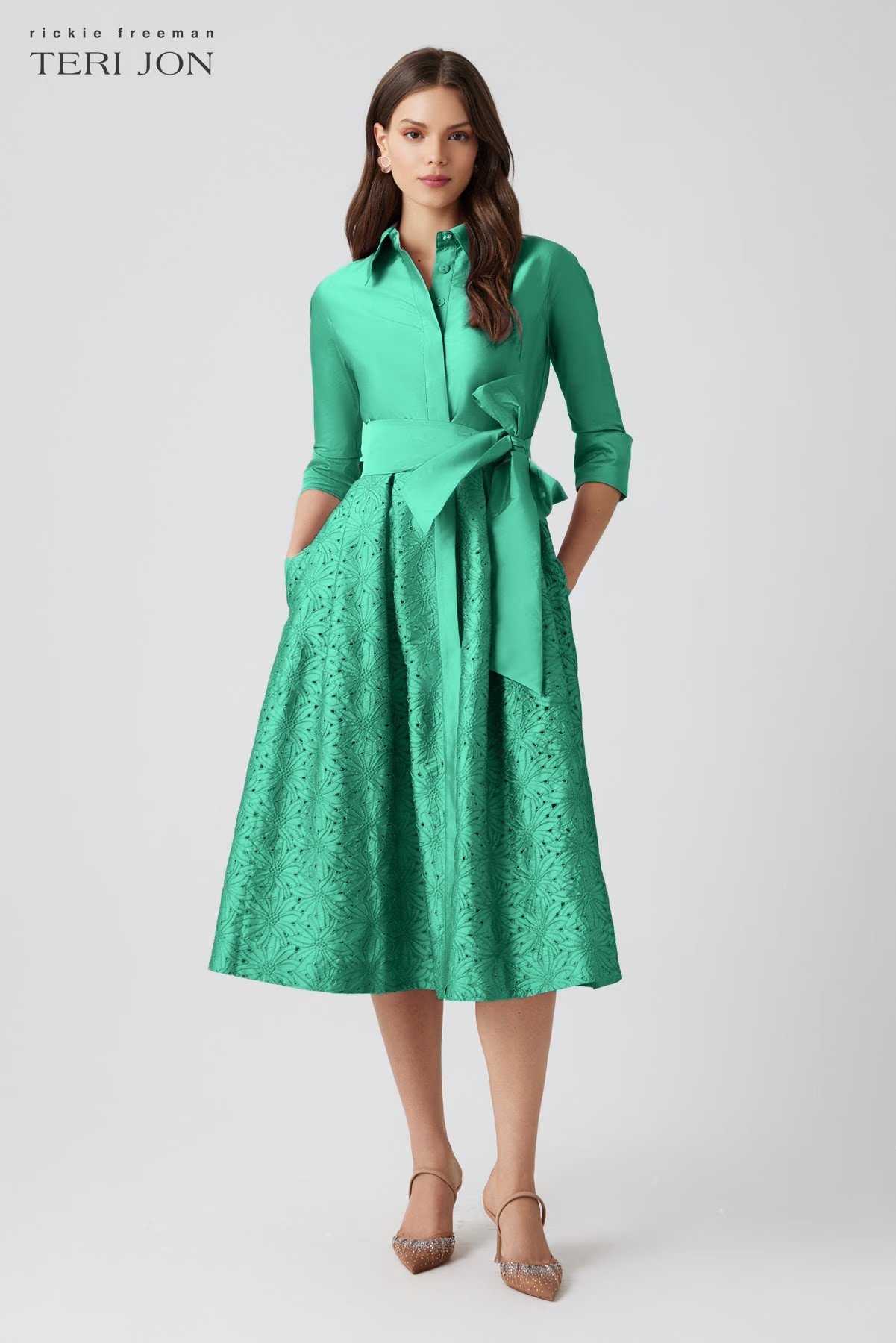 Eyelet Skirt Shirt Dress | TERI JON