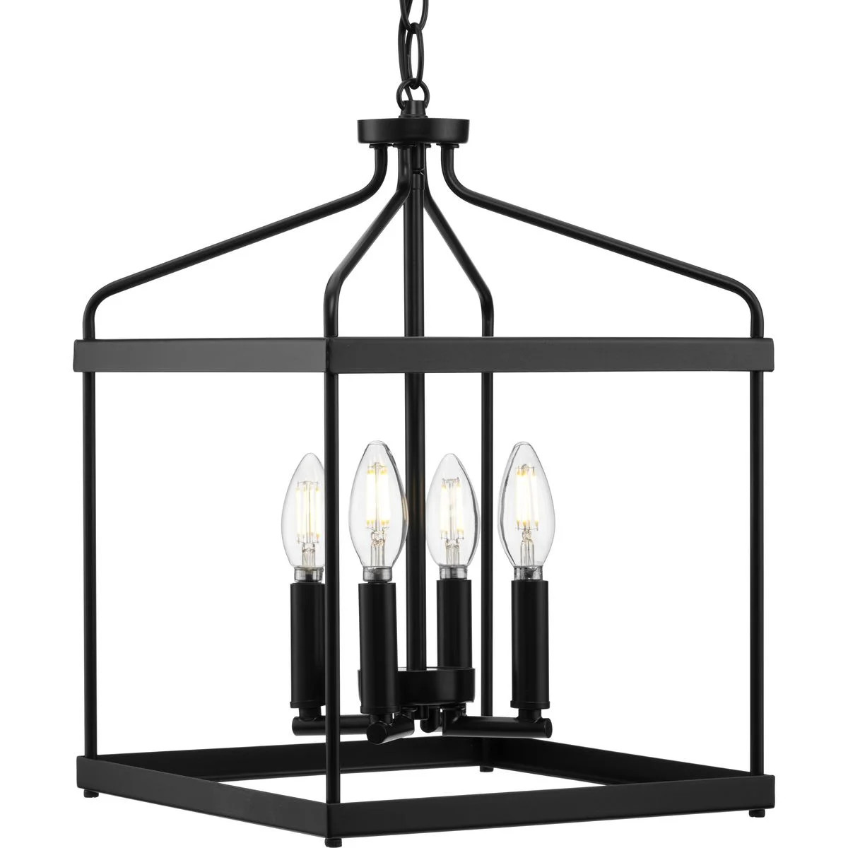 Better Homes & Gardens 4-Light Farmhouse Black Lantern Style Pendant Light | Walmart (US)
