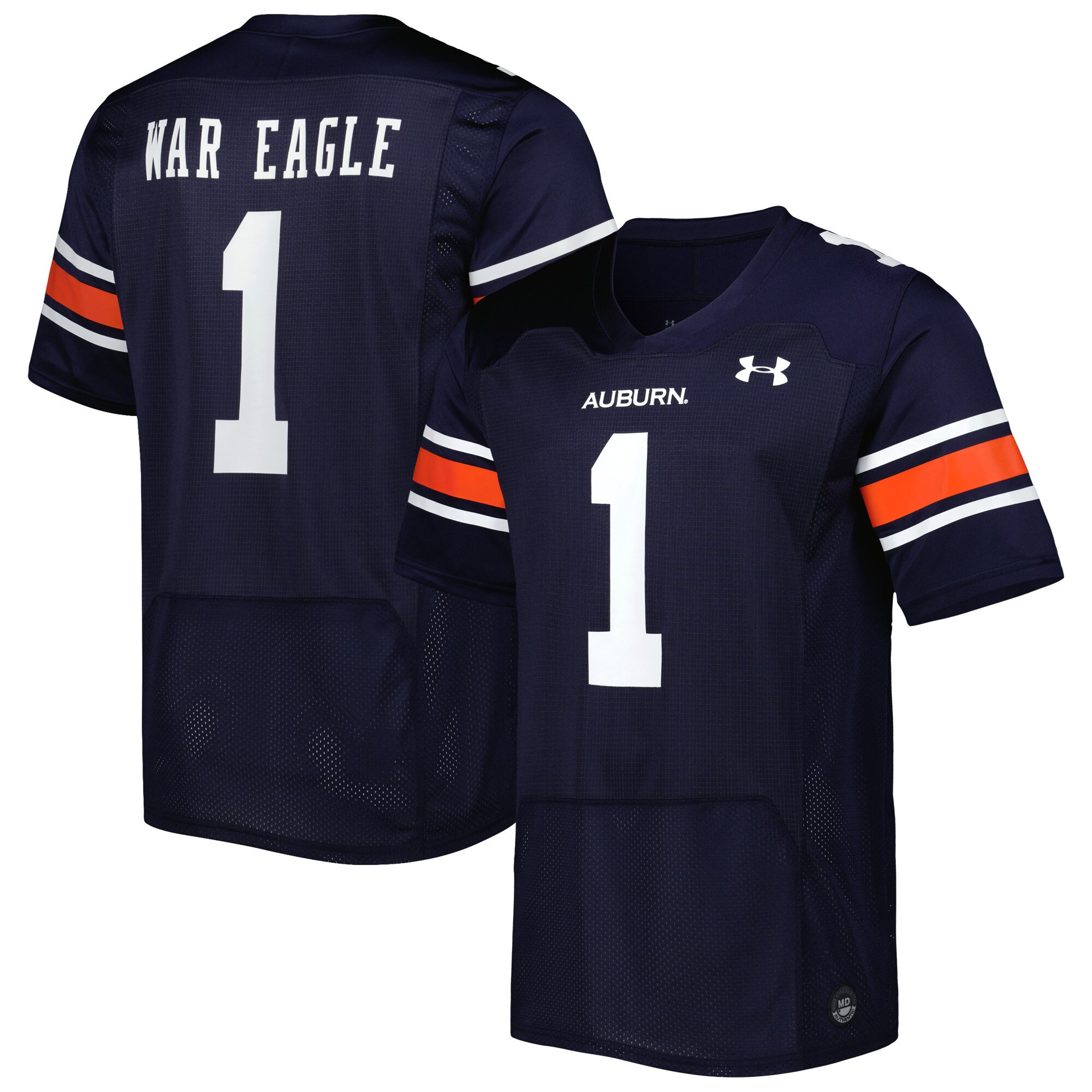 #1 Auburn Tigers Under Armour Team Wordmark Replica Football Jersey - Navy | Fanatics