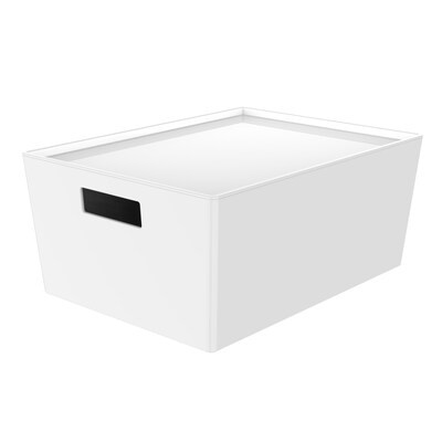 Life Story Medium 3-Gallon (12-Quart) Modern White Tote with Standard Snap Lid Lowes.com | Lowe's