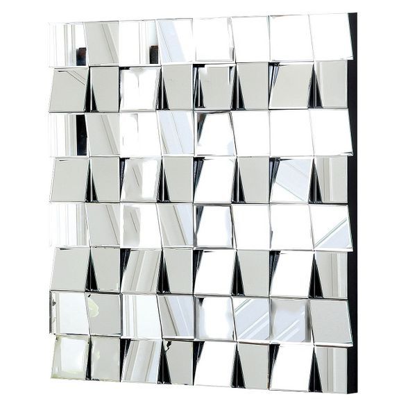 Audrina Square Decorative Wall Mirror Silver - Abbyson Living | Target