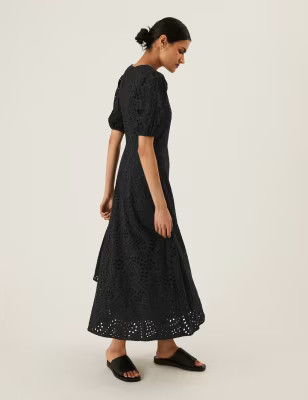 Cotton Rich Broderie Midaxi Tea Dress | M&S Collection | M&S | Marks & Spencer (UK)