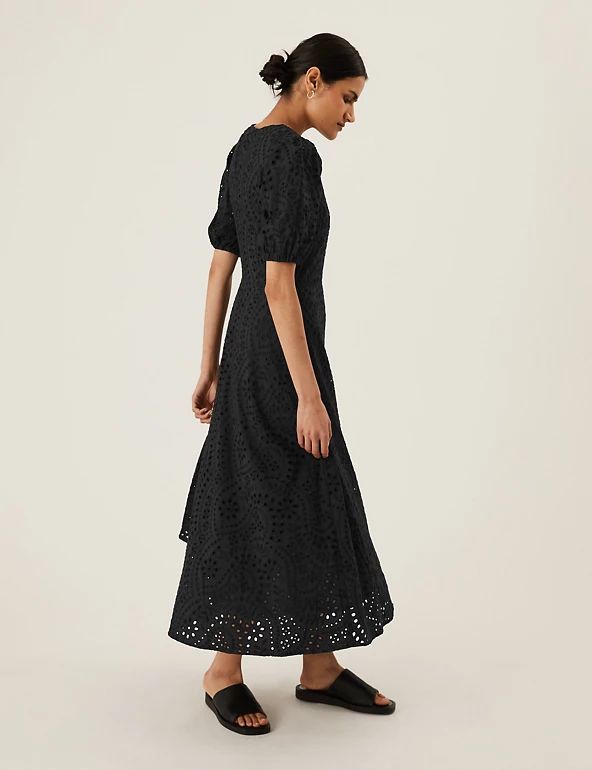 Cotton Rich Broderie Midaxi Tea Dress | M&S Collection | M&S | Marks & Spencer (UK)