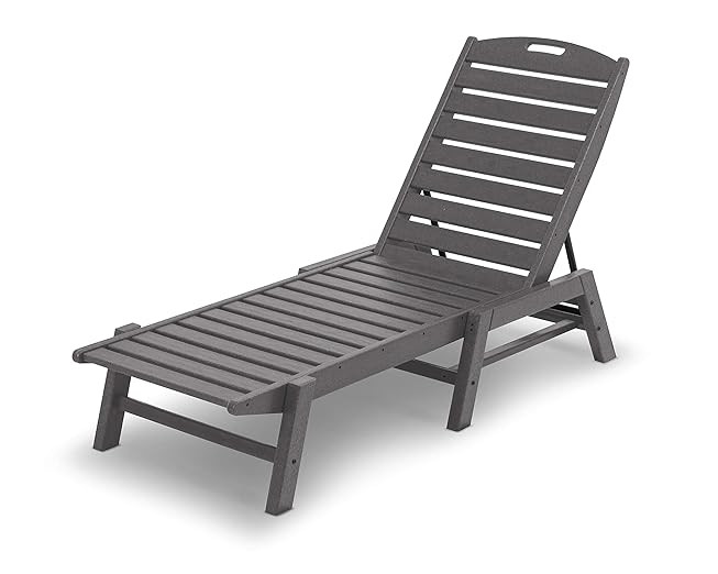 POLYWOOD Nautical Patio Chaise, Slate Grey | Amazon (US)