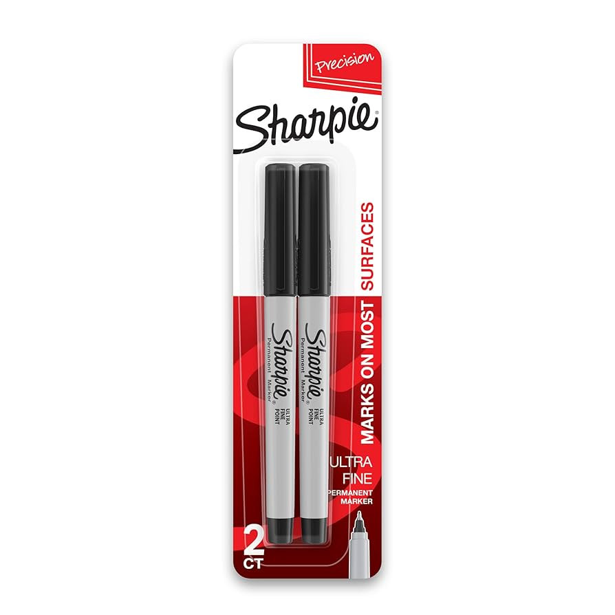 SHARPIE 37161PP Permanent Markers, Ultra Fine Point, Black, 2 Count | Amazon (US)