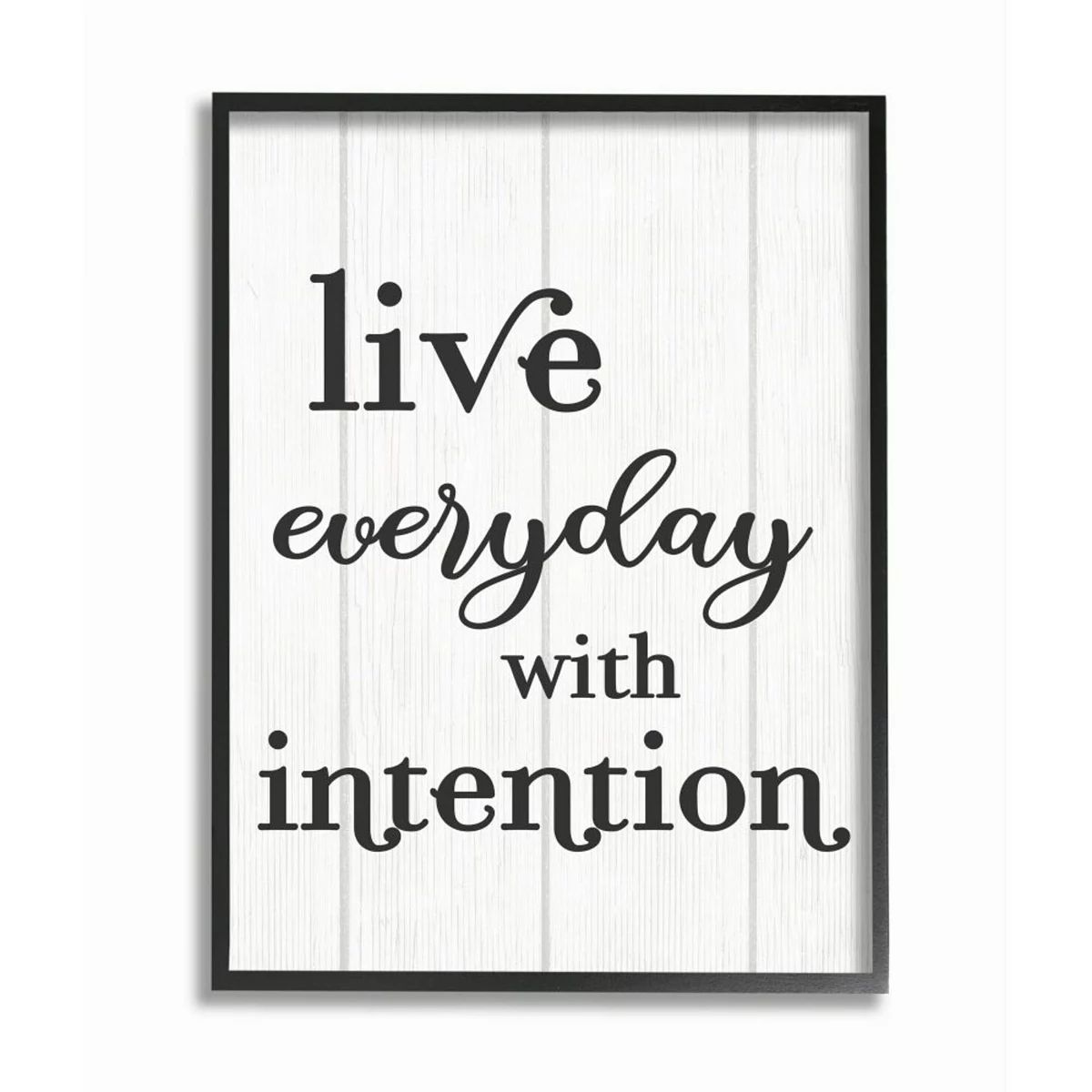 Stupell Home Decor Live Everyday With Intention Black Framed Wall Art | Kohl's