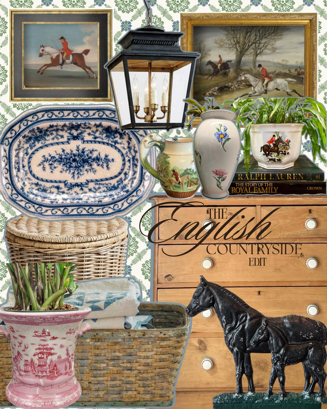 English Countryside Mood Board 🐎

Craving a touch of the Cotswolds with this curated home mood board. This edit is all about the "Modern Heritage" look—pairing investment-worthy antiques with accessible modern finds to create a home that feels collected over time.
If you love the Ralph Lauren home aesthetic or the Grandmillennial trend, this mix of equestrian art, blue willow porcelain, and vintage-inspired furniture is for you. I love layering warm pine textures with traditional chinoiserie to achieve that timeless, lived-in feel for spring. 

Here’s my guide to get this look:
✔️Equestrian Wall Art: Traditional oil painting styles.
✔️Chinoiserie Chic: Blue and white porcelain accents.
✔️Textural Anchors: Wicker baskets and pine dressers.
✔️Classic Lighting: Black metal lanterns with brass details. 

Shop the entire English Countryside Edit at the link in my bio or follow me in the LTK app for  traditional home inspiration! 🛍️✨
#Grandmillennial #EnglishCountryStyle #RalphLaurenHome #EquestrianDecor #BlueandWhiteForever #TraditionalHome #SpringDecor #InteriorDesignTips

#LTKTravel #LTKHome #LTKSeasonal