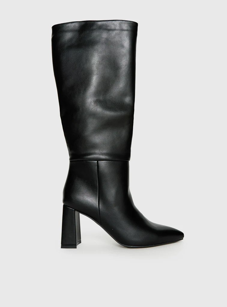Vesper Knee High Boots Black | Princess Polly US