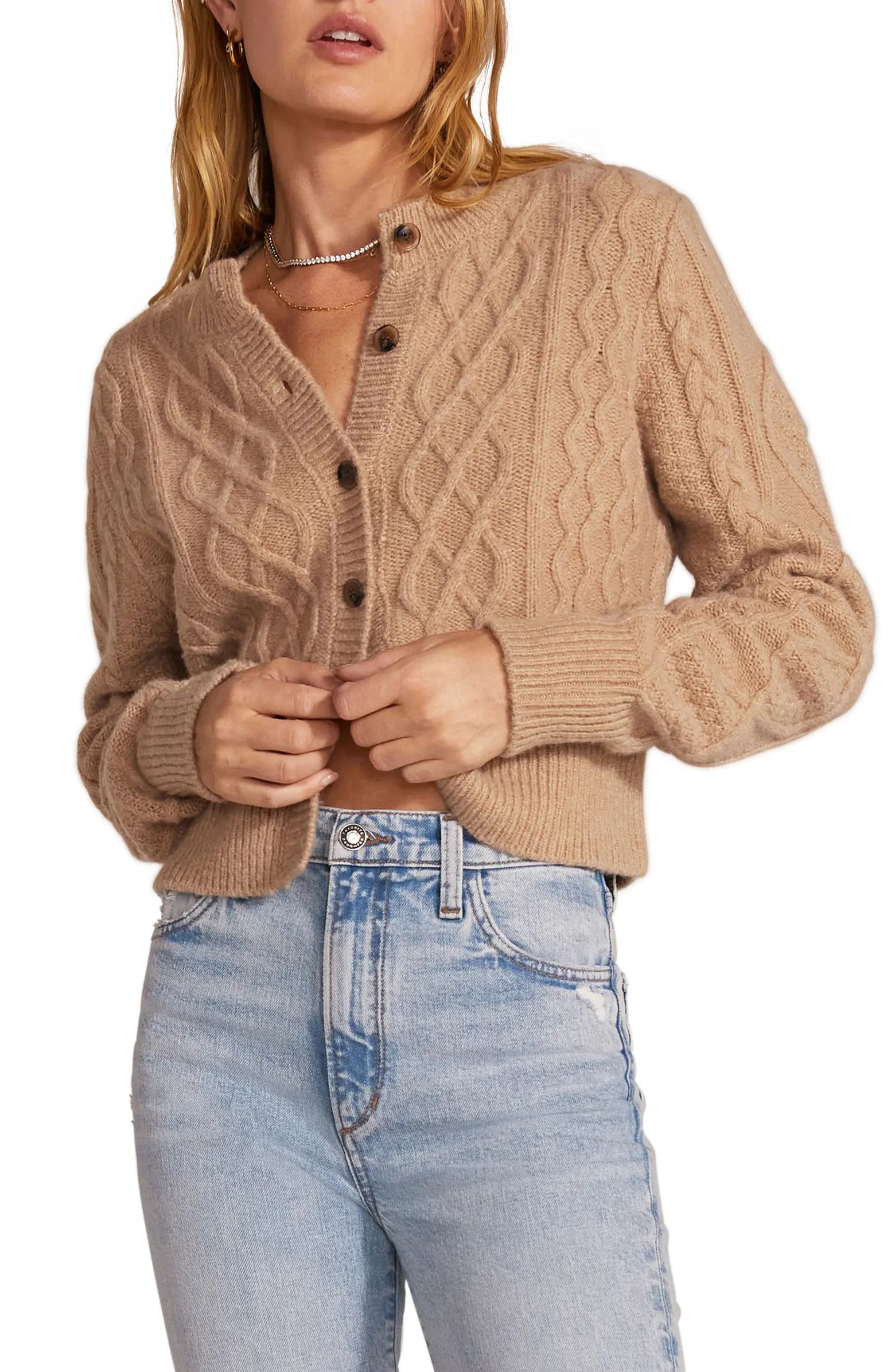 Wool & Cashmere Blend Cable Cardigan | Nordstrom