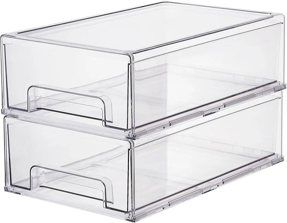 Clear Plastic Storage Drawer Organizer Bins, Perfect for Kitchen Organization or Pantry Organizat... | Amazon (US)
