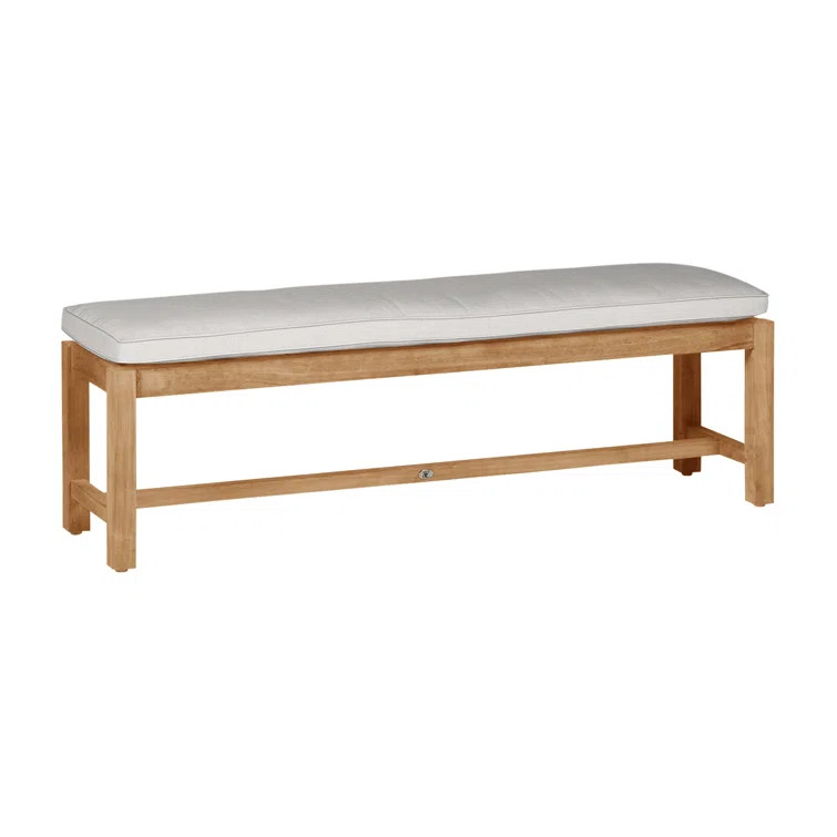 Club Teak Outdoor Bench with Sunbrella Cushions | Wayfair North America