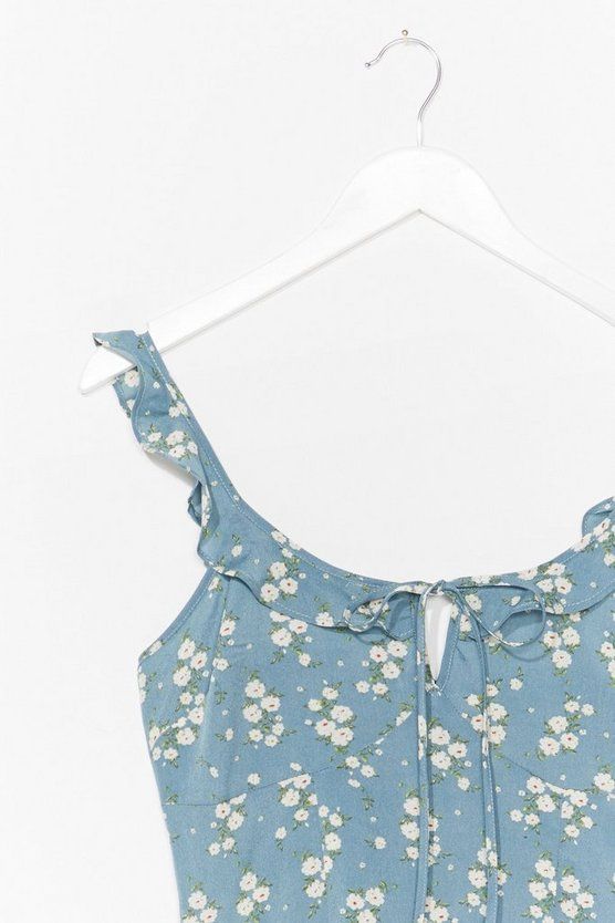Floral Ruffle Strap Mini Summer Dress | Nasty Gal (US)