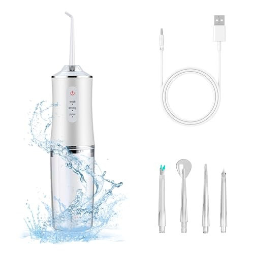 Electric Water Flosser Cordless for Teeth 3 Modes 4 Jet Tips Cleaning and Flossing Water Dental Portable Floss Irrigator Oral Water Flossed Rechargeable Tonsil Stone Travel Adults | Amazon (US)