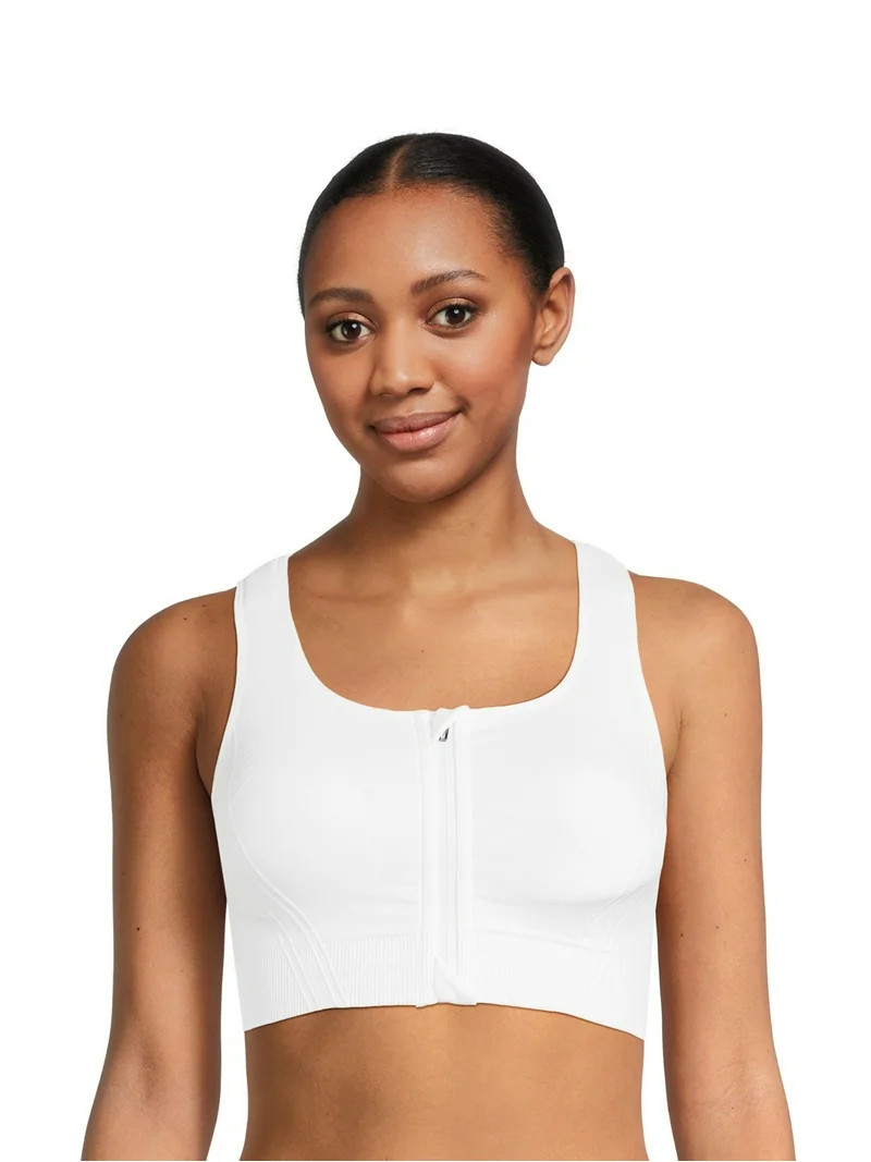 Avia Women's Medium Support Zip Front Sports Bra, Sizes S-XXXL | Walmart (US)