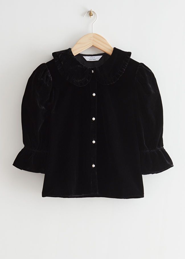 Puff Sleeve Velvet Blouse | & Other Stories US