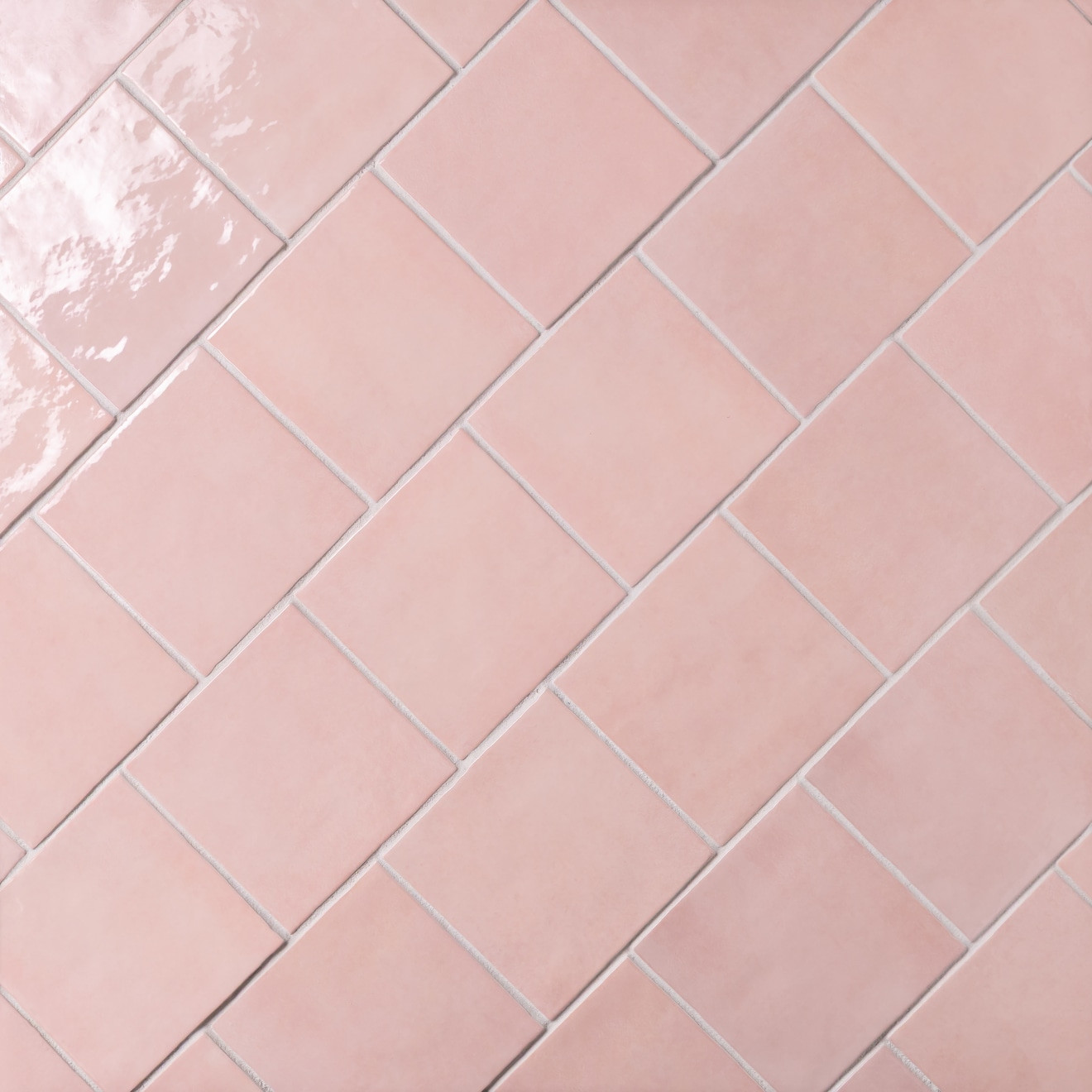 Clo\u00e9 5" x 5" Glossy Ceramic Tile in Pink | Bedrosians Tile and Stone
