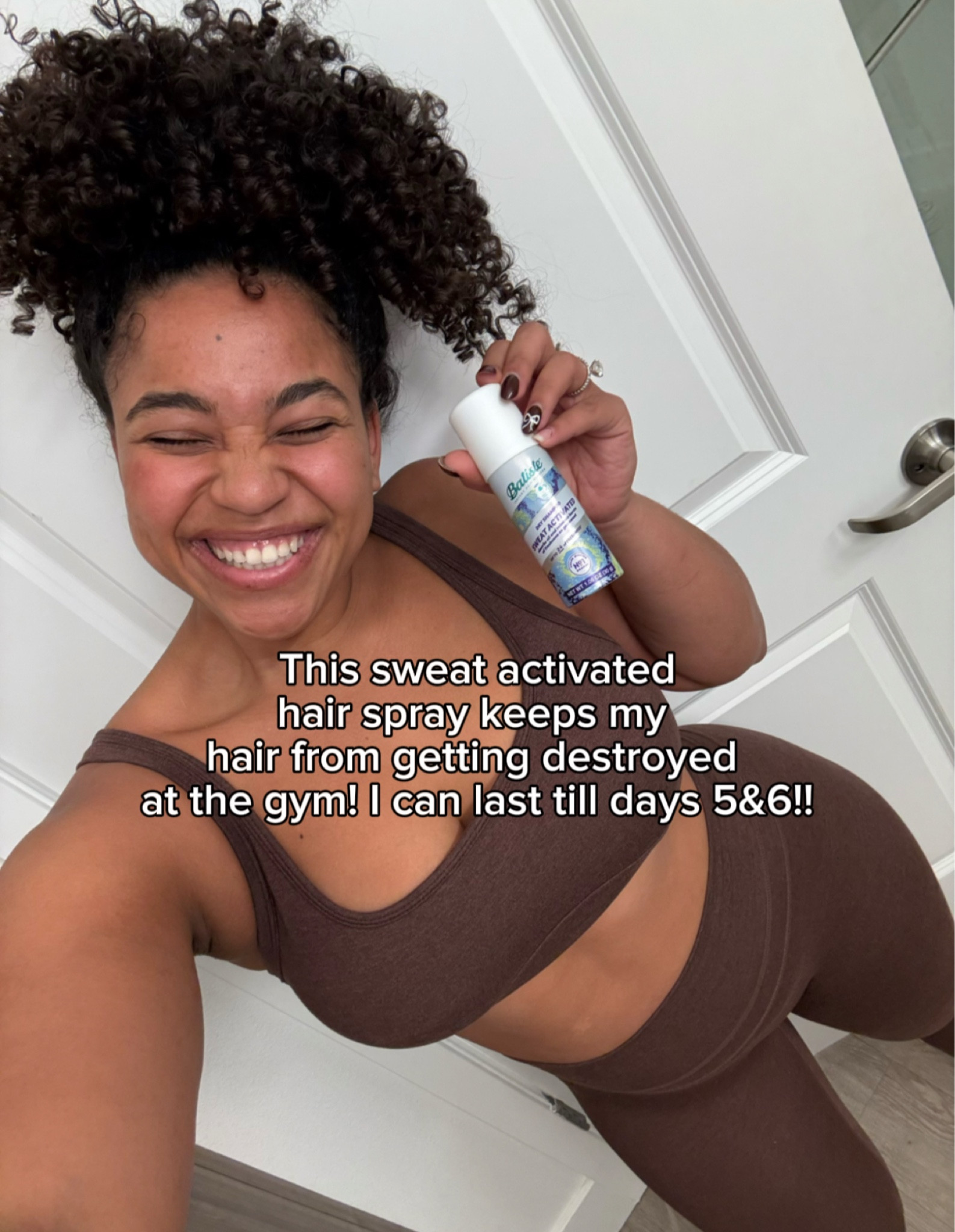 This sweat activated hair spray keeps my hair soooo fresh it’s insane!! I can’t believe I didn’t find this sooner 🥹 Usually my workouts destroy my hair immediately and make it so frizzy but this is such a game changer for keeping defined curls for days and daysssss 

#LTKGiftGuide #LTKCyberWeek #LTKHoliday
