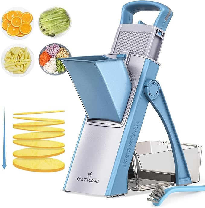 ONCE FOR ALL Upgrade Safe Mandoline Slicer Plus, Biger Size, Adjustable Vegetable Food Chopper Po... | Amazon (US)