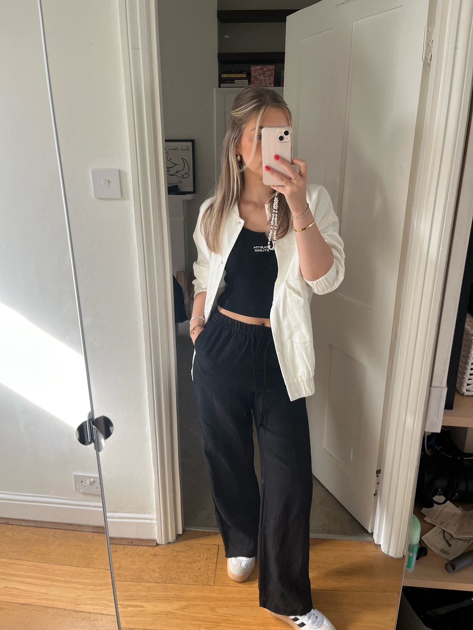 work ootd 🫶🏼

work outfit, transitional outfit, linen trousers, bomber jacket 

#LTKuk #LTKstyletip #LTKsummer