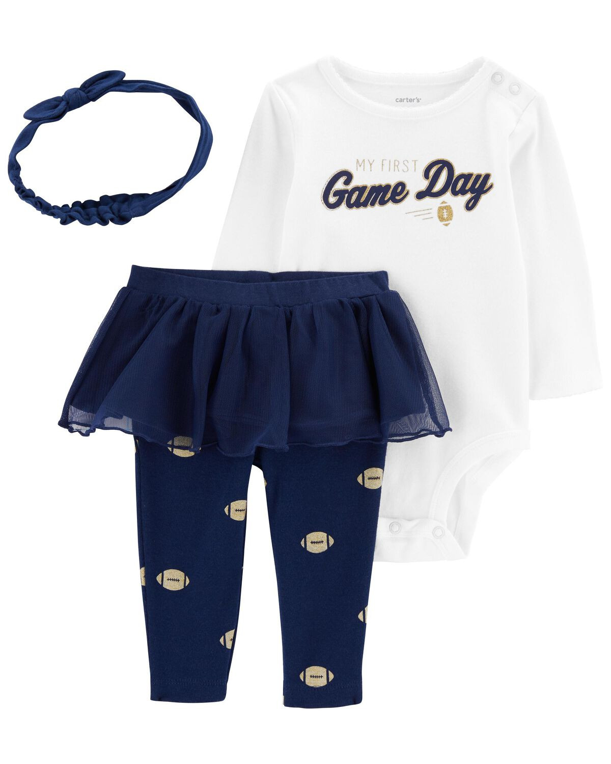 Navy/White Baby 3-Piece First Game Day Outfit | carters.com | Carter's