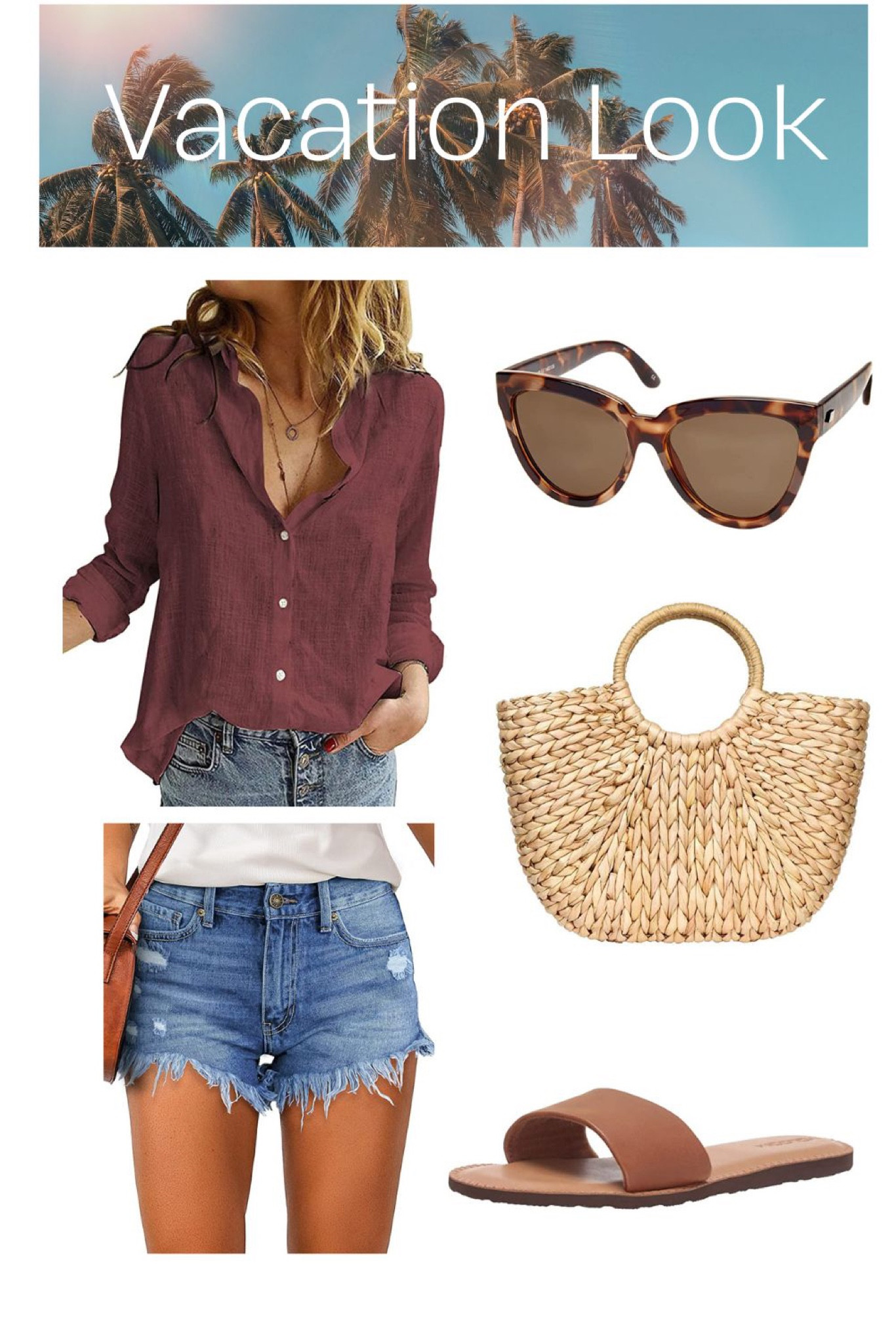 Spring and Summer outfit on repeat- button down top and denim shorts 

#LTKfind #springbreak #vacationoutfits #resortwear

#LTKtravel #LTKunder50 #LTKstyletip
