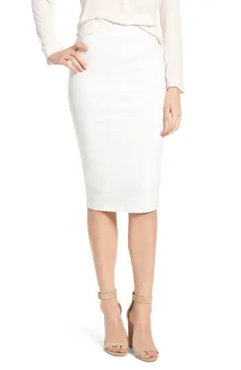 Women's David Lerner Tube High Rise Pencil Skirt, Size X-Small - White | Nordstrom