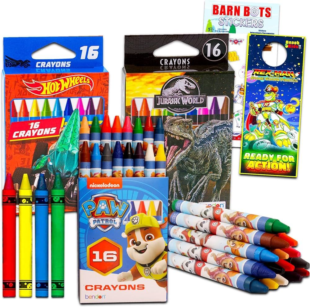 Bulk Crayons for Boys Ages 4-8 Set - Bundle with 50+ Crayons for Toddlers Featuring Paw Patrol, H... | Amazon (US)