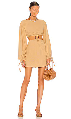 L'Academie Alora Dress in Tan from Revolve.com | Revolve Clothing (Global)