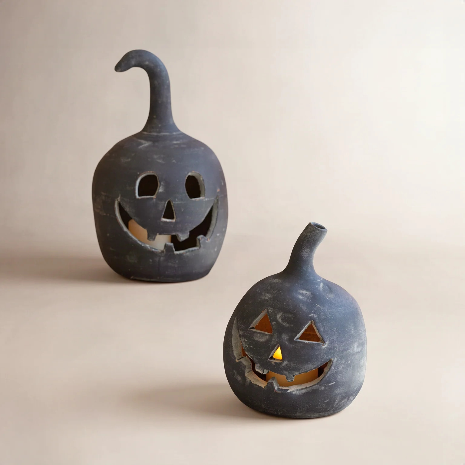 Joss & Main SET OF TWO BLACK CLAY JACK-O-LANTERNS & Reviews | Joss & Main | Joss & Main