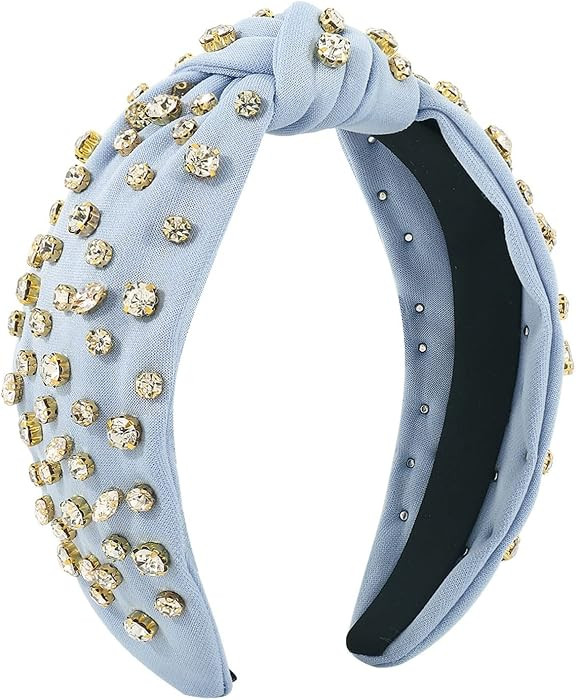 YOLAI Womens Pearl Knotted Headband Rhinestone Hairband Elegant Headbands Headpieces Party Fashio... | Amazon (US)