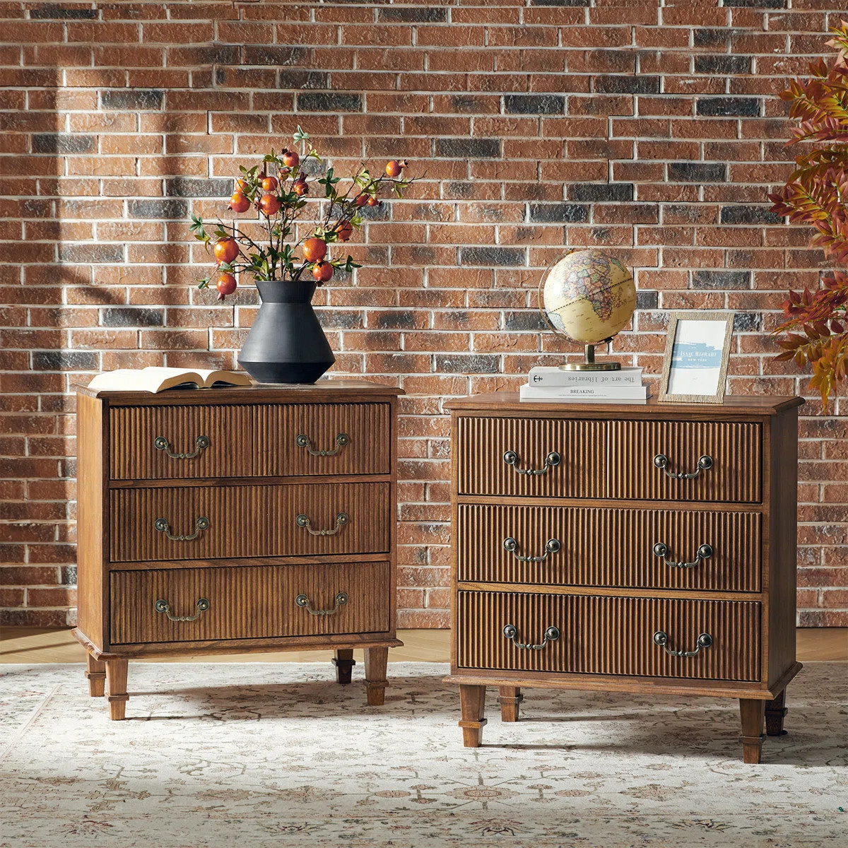Kaybri Transitional 28"W Solid Paulownia Wood 4-Drawer End Table with Charging Station and Simple... | Wayfair North America