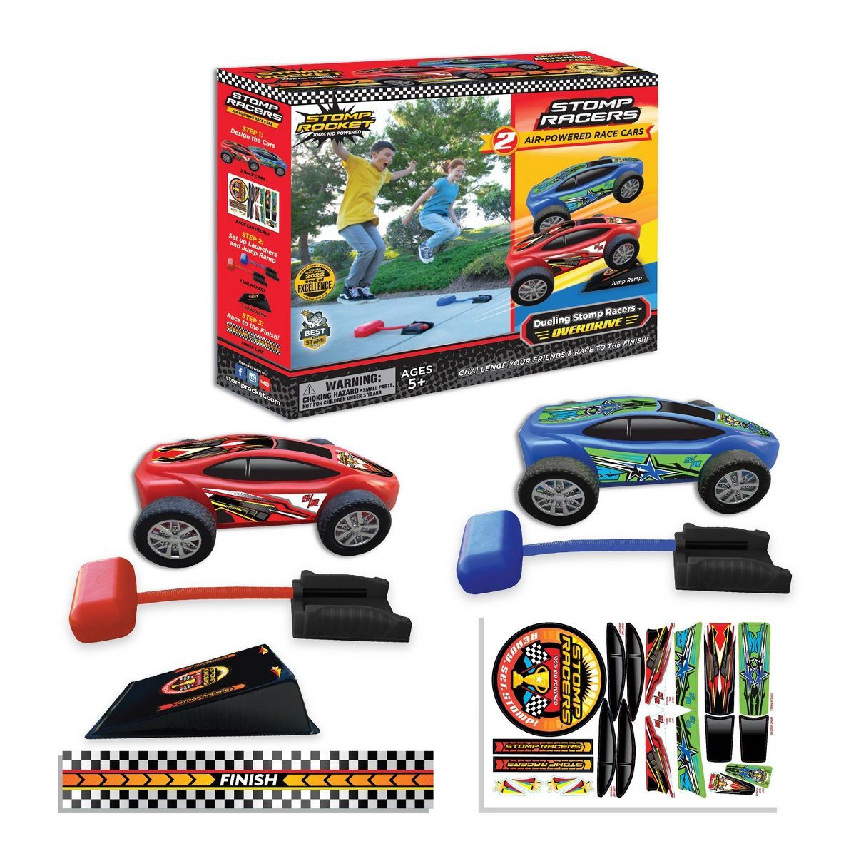 Stomp Rocket Dueling Stomp Racers Overdrive with 2 Race Cars & 2 Launchers | Target