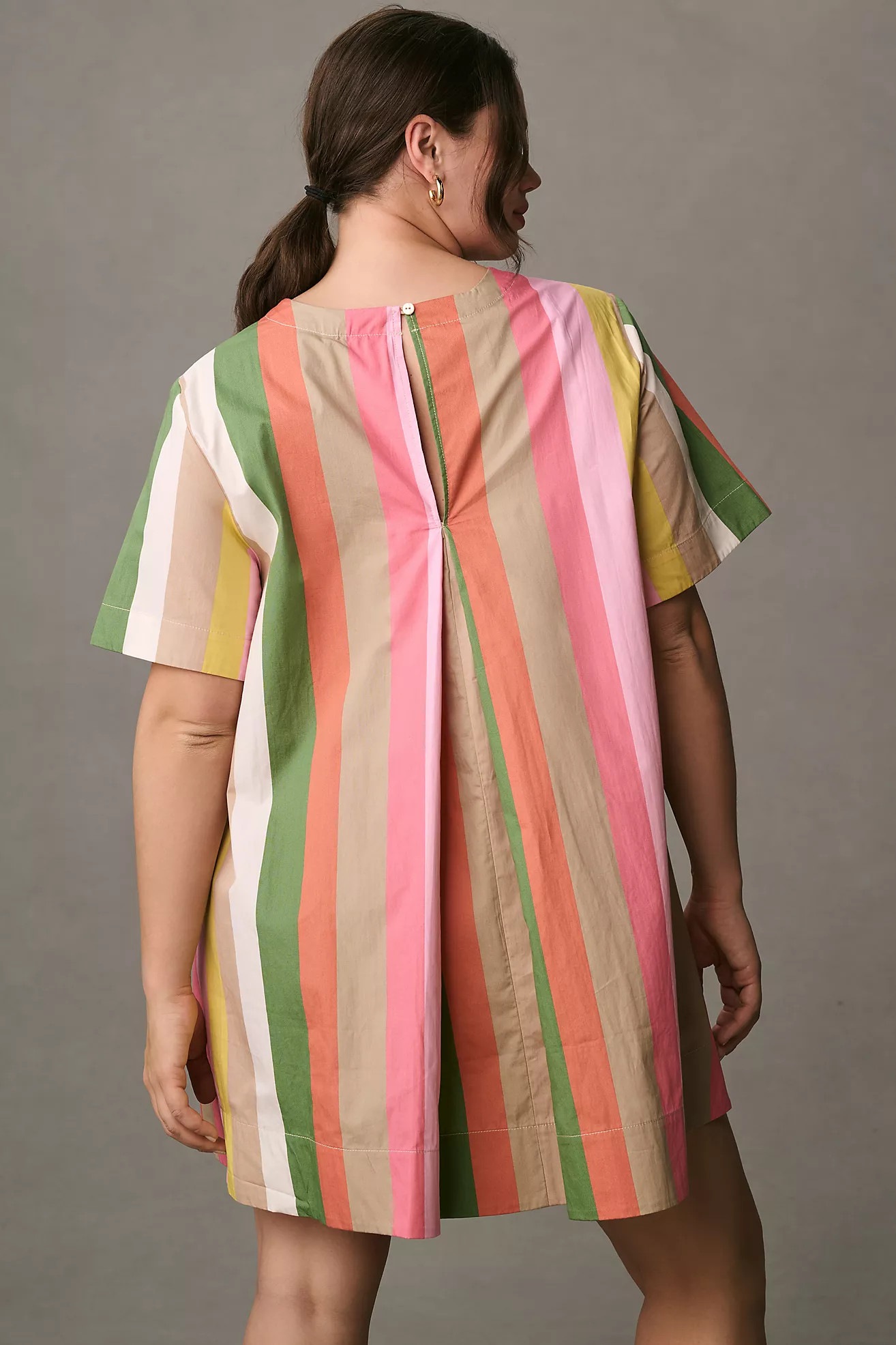 Maeve Short-Sleeve Crew-Neck Swing Mini Dress | Anthropologie (US)