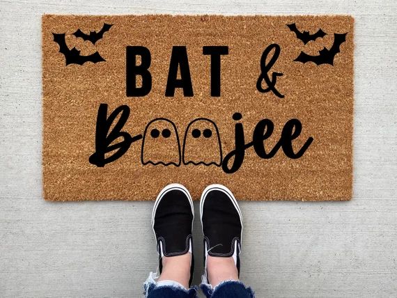 Bat and Boojee Halloween Doormat Halloween Doormat Pumpkin - Etsy | Etsy (US)