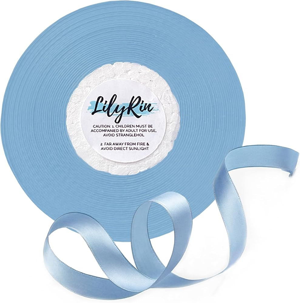 Light Blue Ribbon 3/8 Inches 36 Yards Roll Perfect for Scrapbooking Art Hair Bow Wedding Wreath B... | Amazon (US)