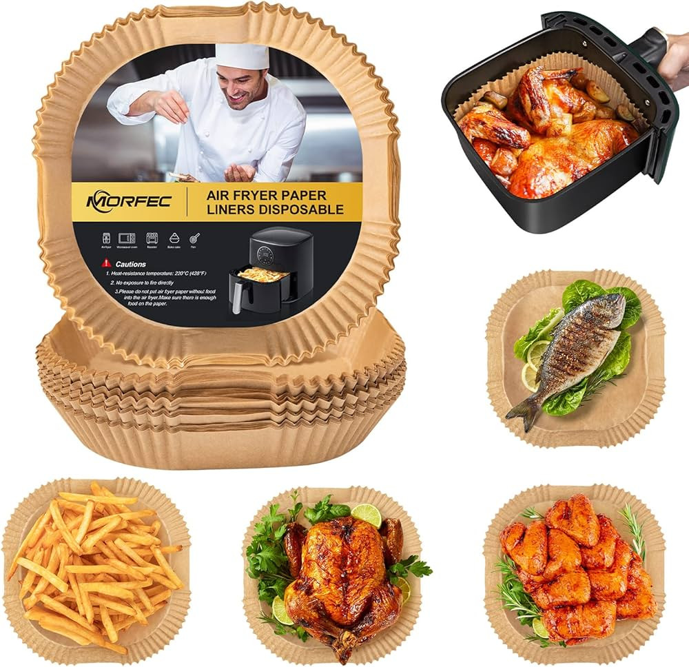 Air Fryer Liners Disposable Paper - 130 Pcs 8In Square Parchment Paper Liners, Non-Stick Airfryer... | Amazon (US)